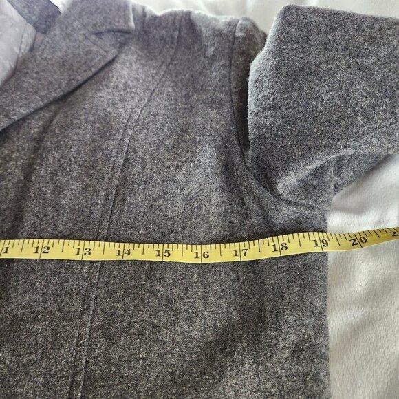 Vintage Wanko Gray Wool Blend Coat Size Large 38 Midi Length‎ Soft Luxe Jacket - Picture 10 of 13